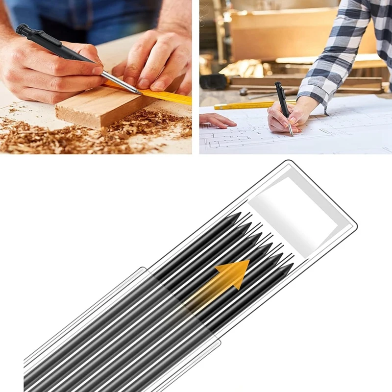 Super Sale 48Pcs 2.8mm Carpenter Pencil Refills for Tracer & Pica Pencils, Ideal for Woodworking & Construction