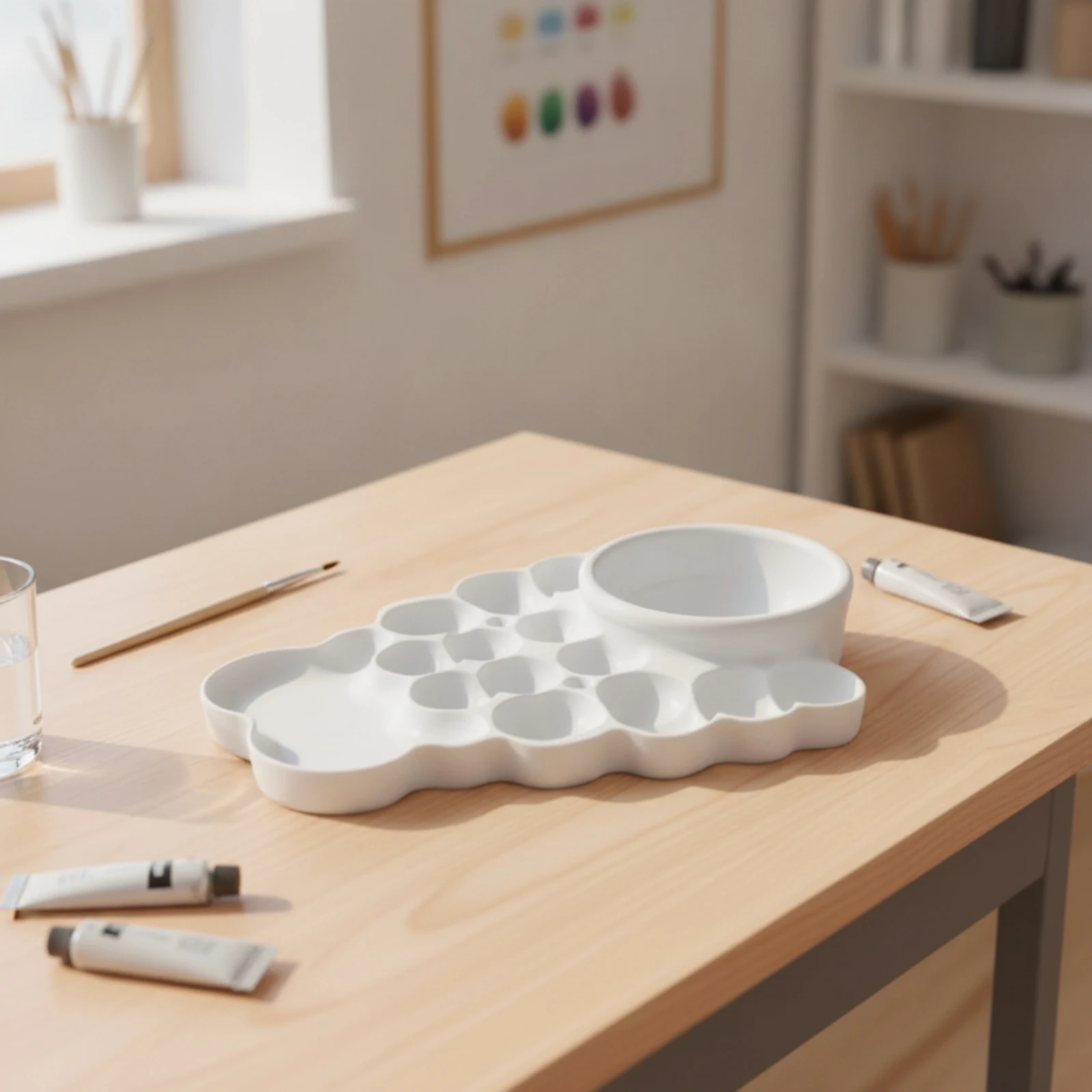 Cloud Paint Palette Washable Palette with Mixing Wells Art Supply Long-Lasting Lightweight for Painters, Studio Painting