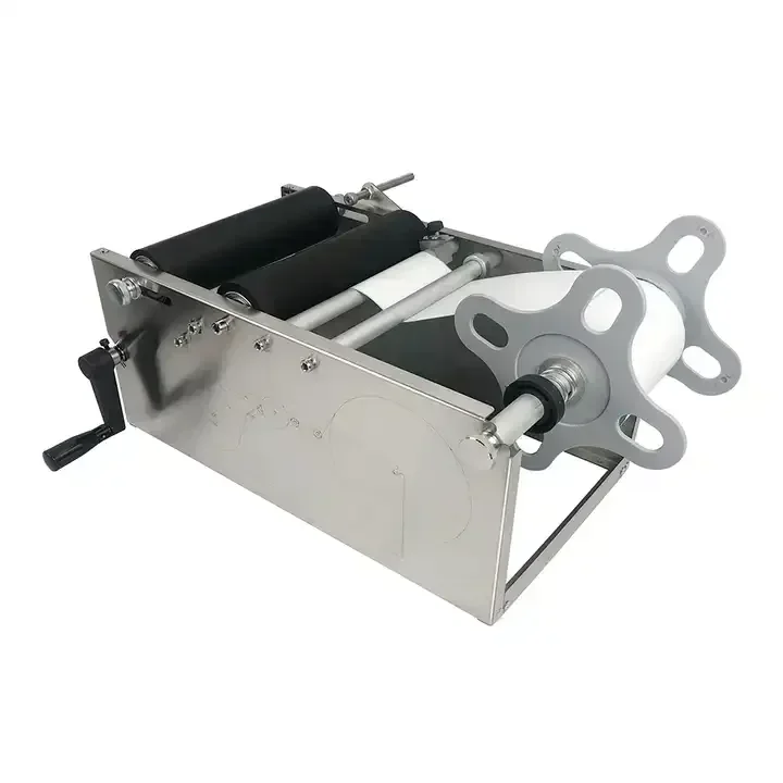 آلة وضع العلامات ML-50 ذات نوعية جيدة للزجاجات المستديرة شبه الأوتوماتيكية، آلة لصق الملصقات، ماء الزجاجة #3