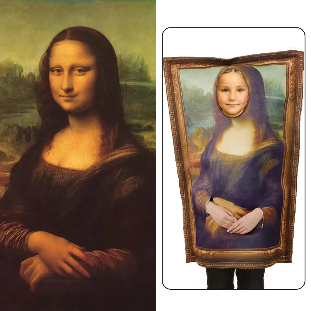 2024สำหรับผู้ใหญ่ George II ราชินีวิคตอเรีย Mona Lisa ภาพวาดที่มีชื่อเสียงชุดแฟนซีแต่งตัวเด็กผู้หญิงเด็กผู้ชายเครื่องแต่งกายวันฮาโลวีนงานศิลปะที่มีชื่อเสียง