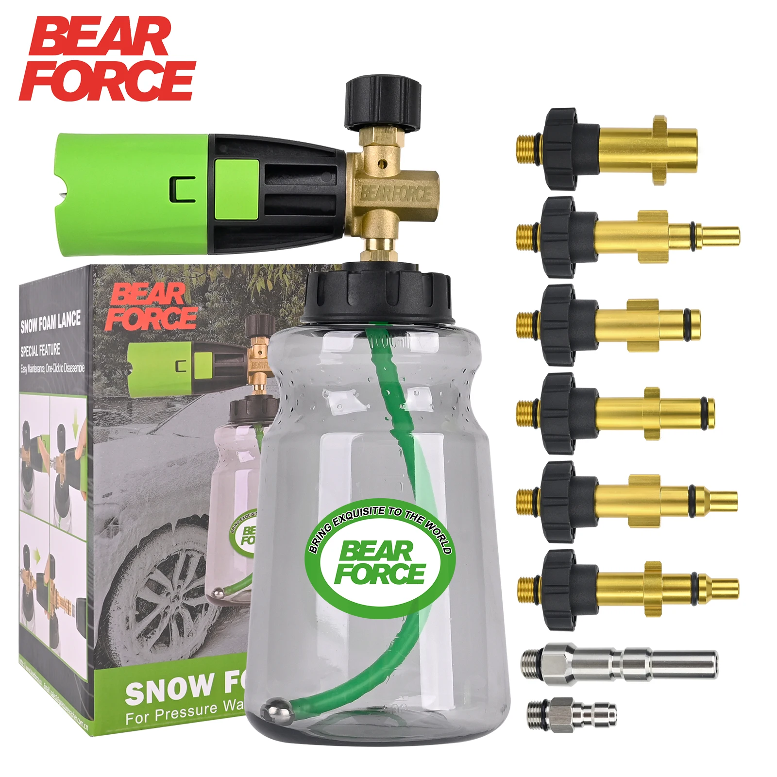 bear-force革新的圧力洗浄機フォームキャノンpro-厚い泡立ち3倍長寿命ブラスター、ワンクリック分解技術搭載
