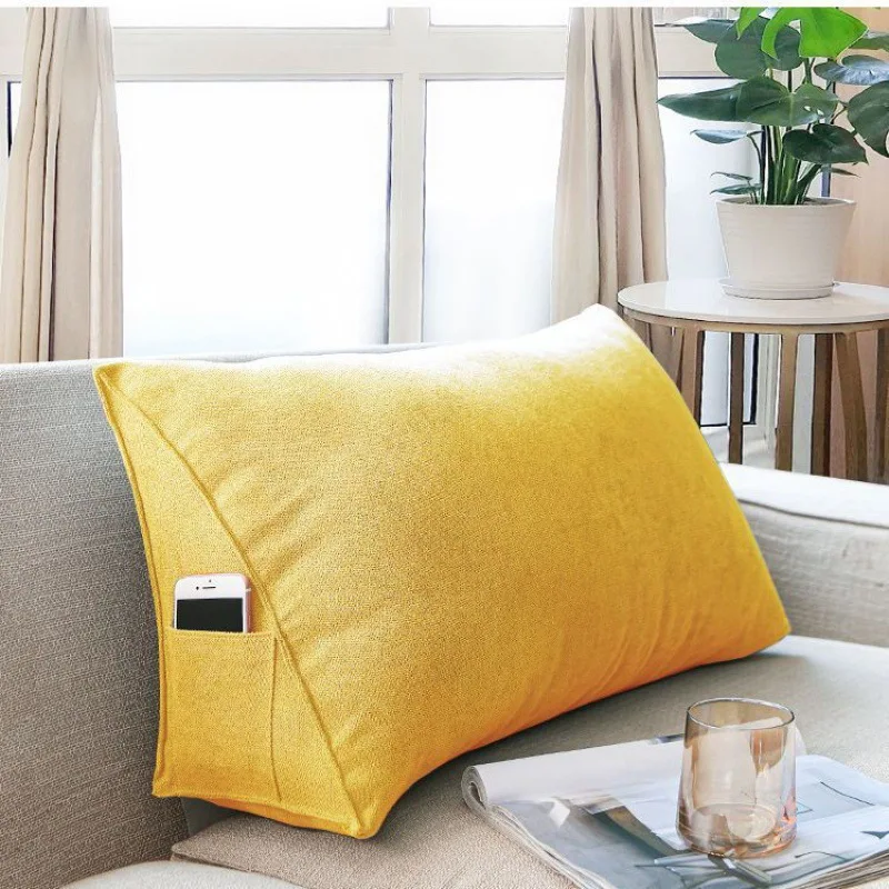 Office Sofa Bedside Back Cushion Cover Triangle Pillowcase TV Reading Lumbar Cushion Comfort Soft Bed Rest Decor Pillow Covers