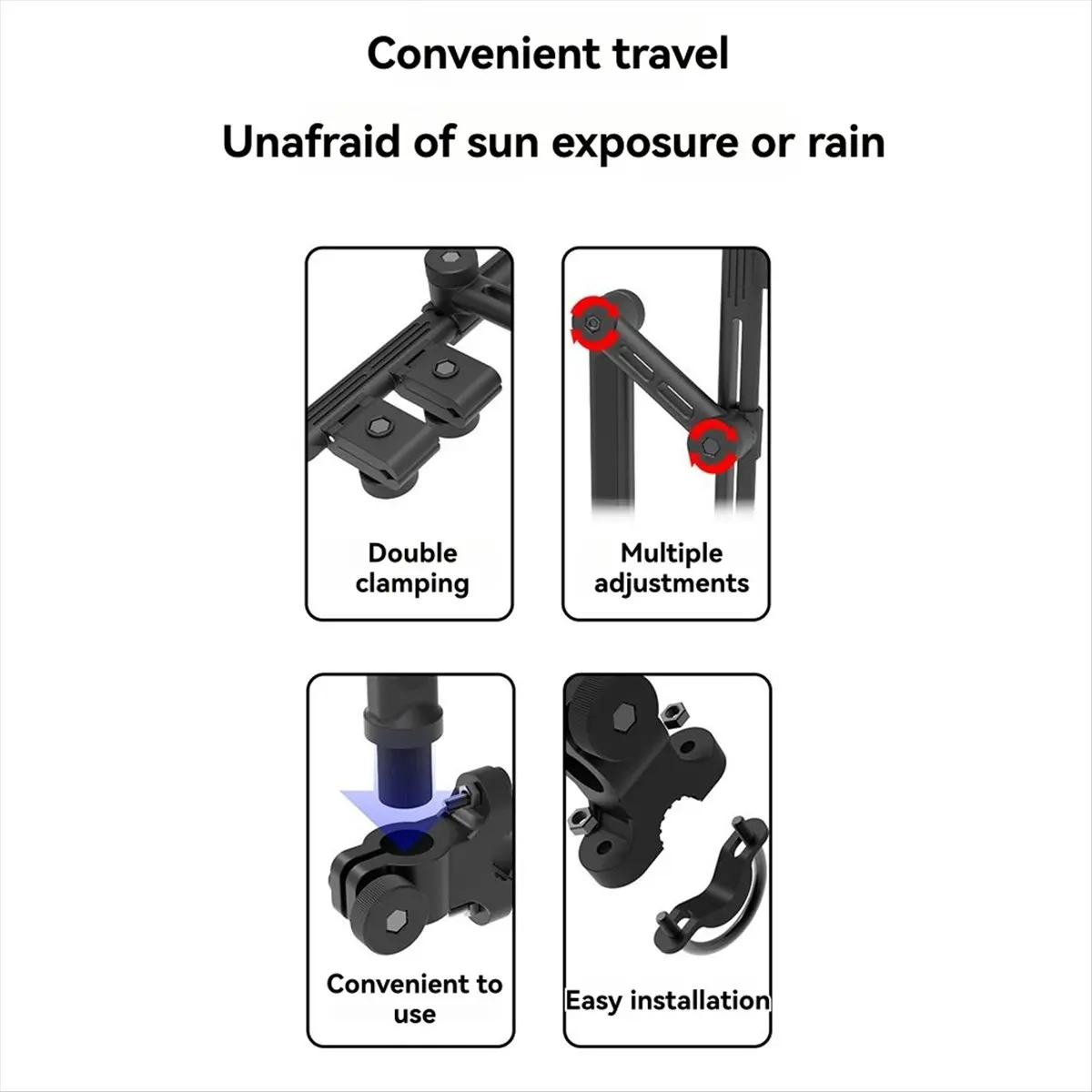 ABST Golf Push Cart Umbrella Holder, Height-Adjustable Umbrella Holder for Strollers, Wheelchairs, Bicycles, Beach Chairs view 6