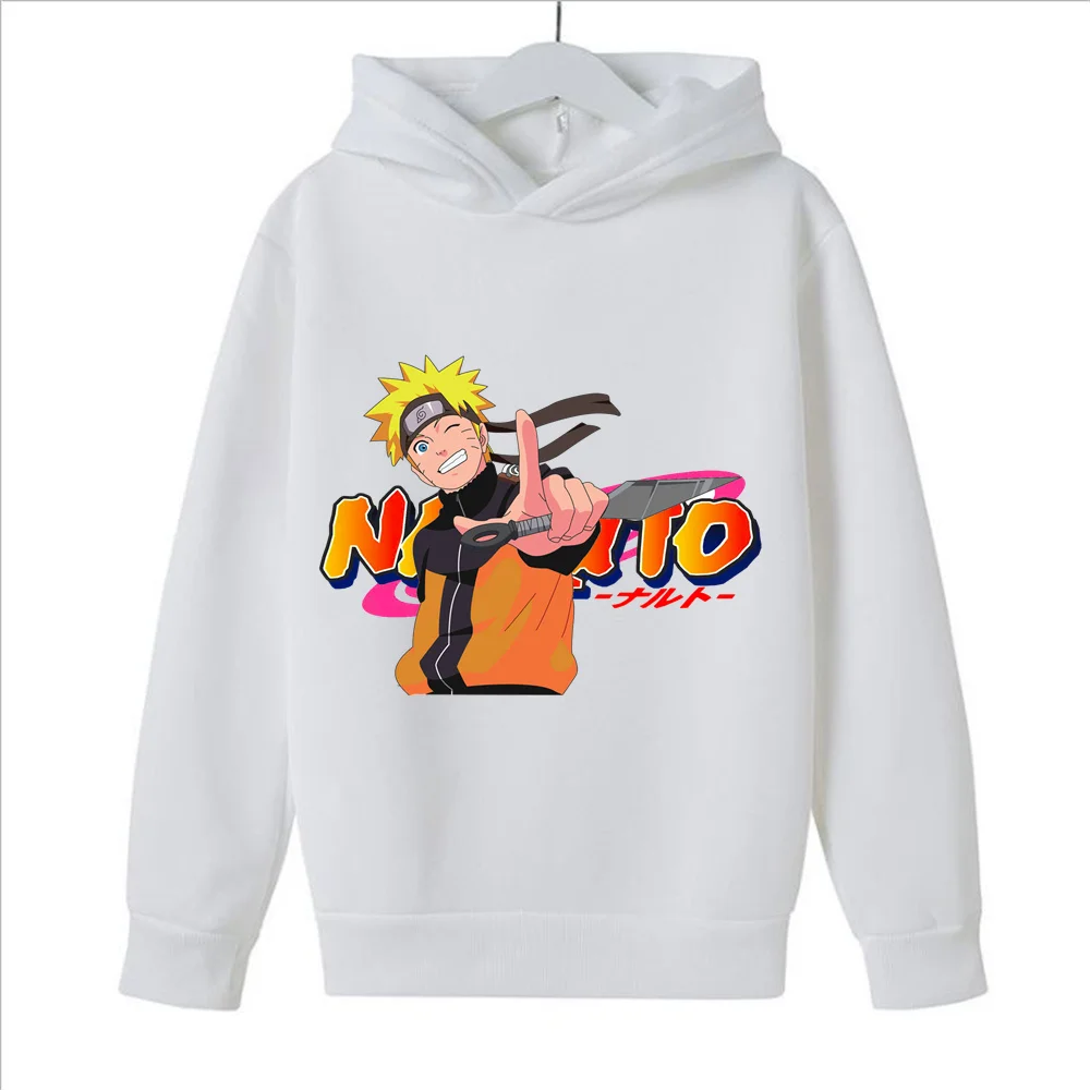 Sudadera con capucha de dibujos animados de Naruto para niños y niñas, suéter deportivo de Anime japonés, disfraz de Cosplay, jerséis para niños, Tops, novedad de 2024