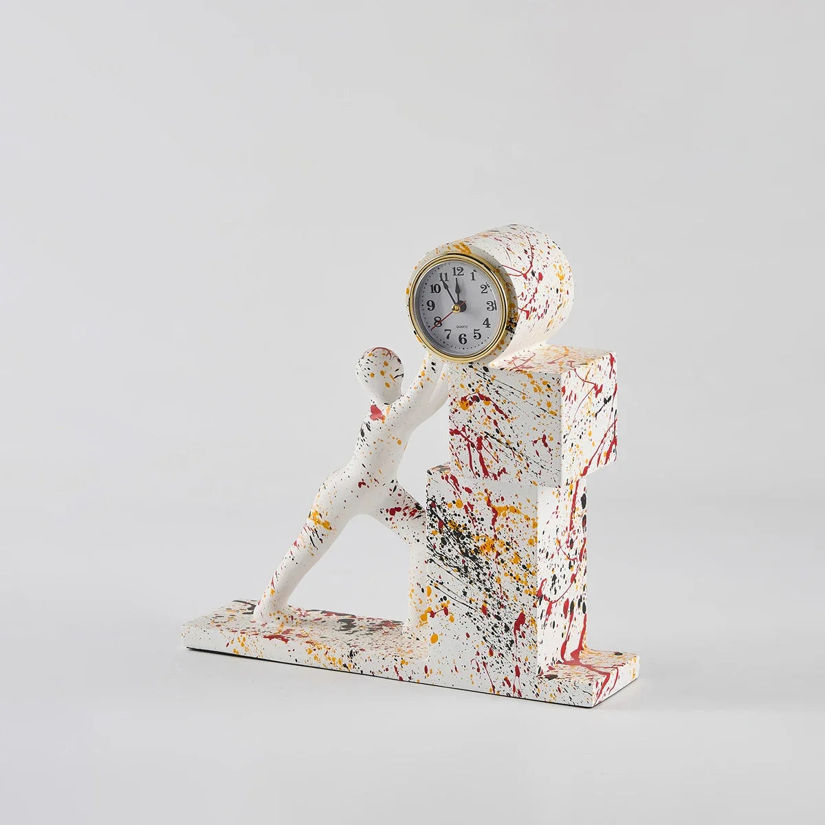 Kreative Farbspritzer-Figurenskulptur Abstrakte Menschliche Statue Wohnzimmer Hotel Kunstharz Heimdekoration