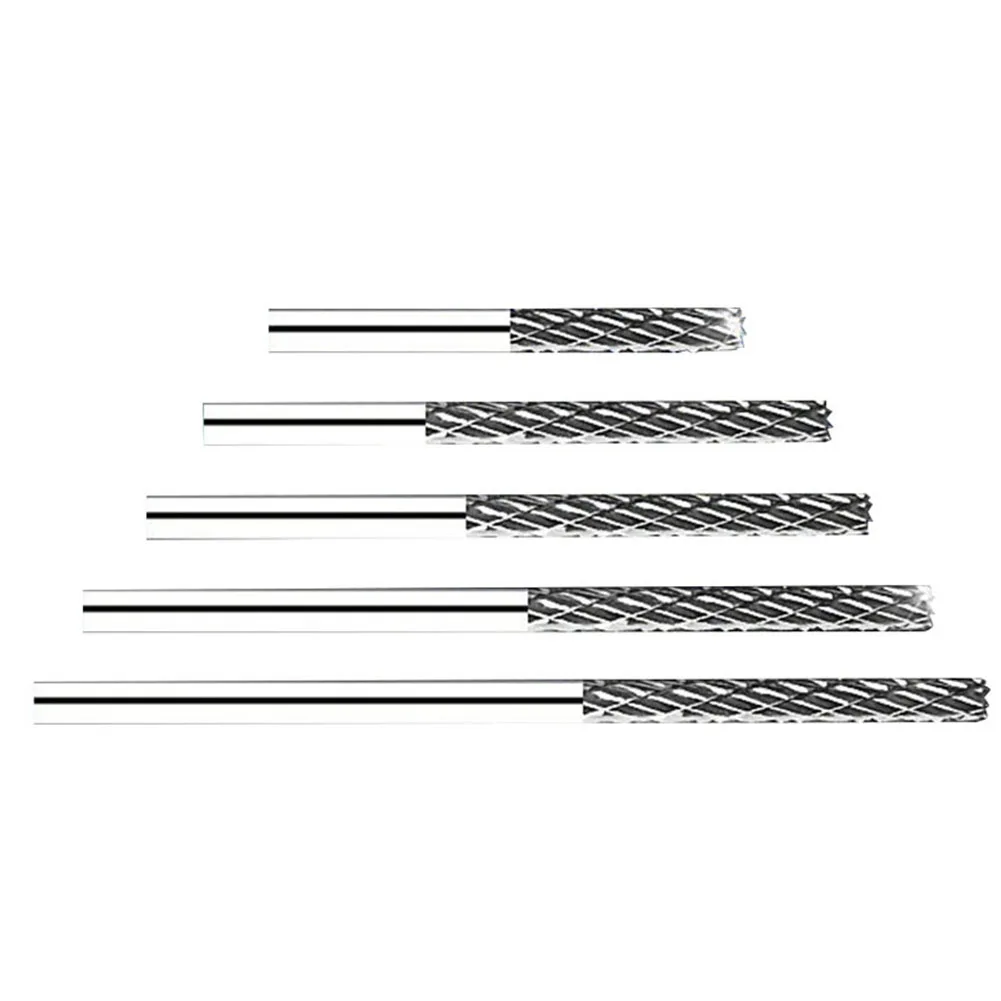 

1pc 3mm 1/8 Long Shank Carbide Burs For Milling Cutter Burr 38mm To 100mm Rotary Rasp File Carving Grinder Abrasive Tools