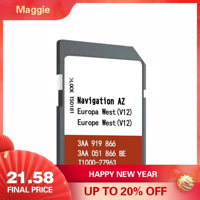 

AZ V12 West RNS315 V12 Western Europe 2020 Map Naving SD GPS Sat Nav Card