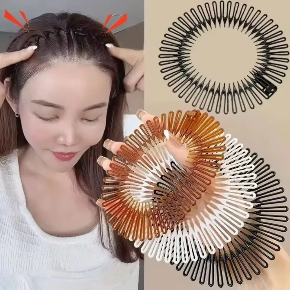 2/3-teiliges Set: Unsichtbare Haarspange für Damen, Haarband mit flexiblen Zähnen, Haarreif, Styling-Accessoires