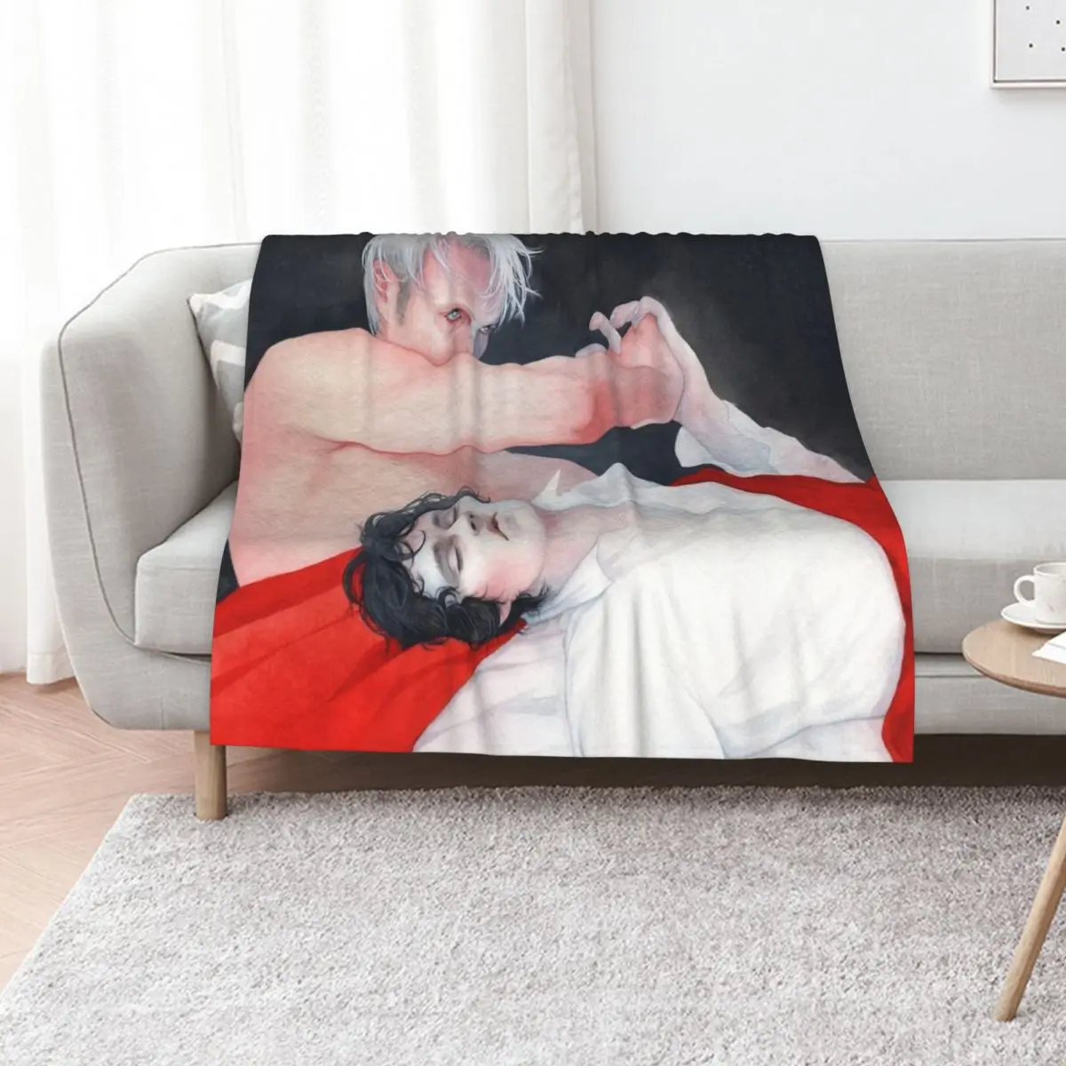 

Hannibal AU / Hannigram Throw Blanket Tourist Decorative Sofas Personalized Gift Hairys Blankets