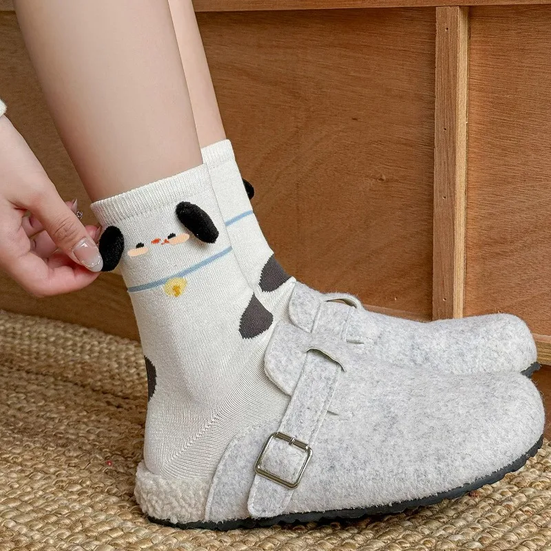1/6 أزواج Kawaii جوارب بصور حيوانات منتصف العجل طول النمط الياباني لطيف الجوارب للنساء الأطفال جوارب مريحة الكرتون نمط
