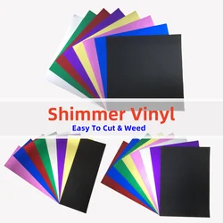 16pcs Shimmer Permanent Adhesive Vinyl Sheets  For Cricut Joy/Xtra/Maker 3/ Explorer 3, Glitter Vinyl for Mug,Cup, DIY Project