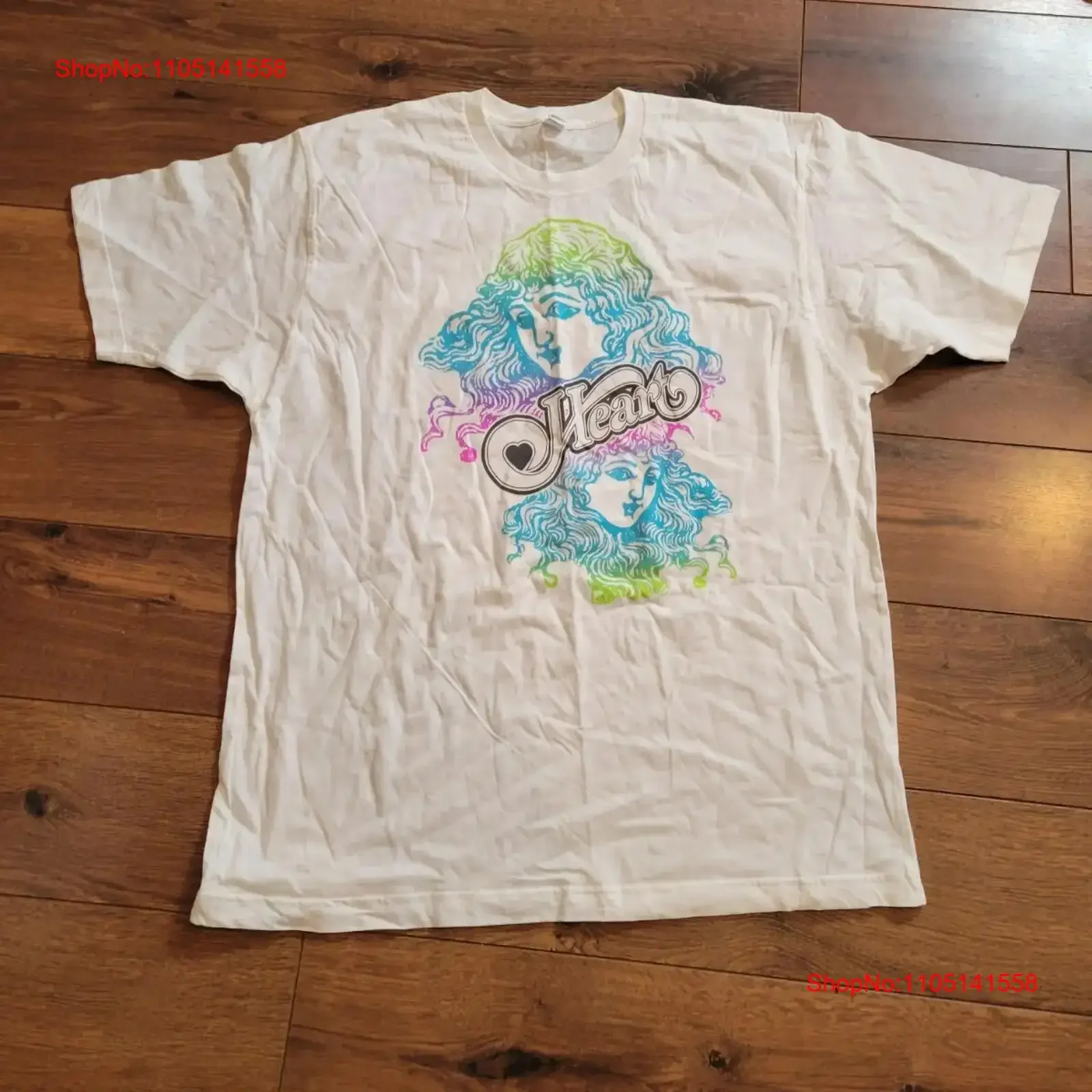 تي شيرت Heart Band Tour Ann Nancy Williams مقاس XL عتيق مغسول أوم ممتد ومريح وناعم كاجوال للجنسين