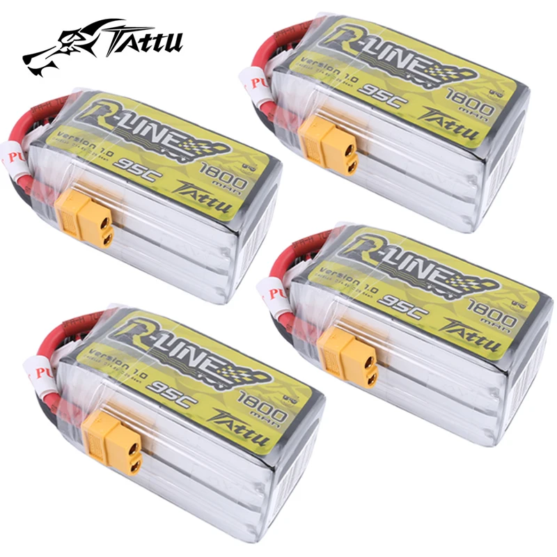 

TATTU-R-LINE 1.0 1800mAh 14.8V 95C Lipo Battery For RC Helicopter Quadcopter FPV Racing Drone Parts 4S Drones Battery