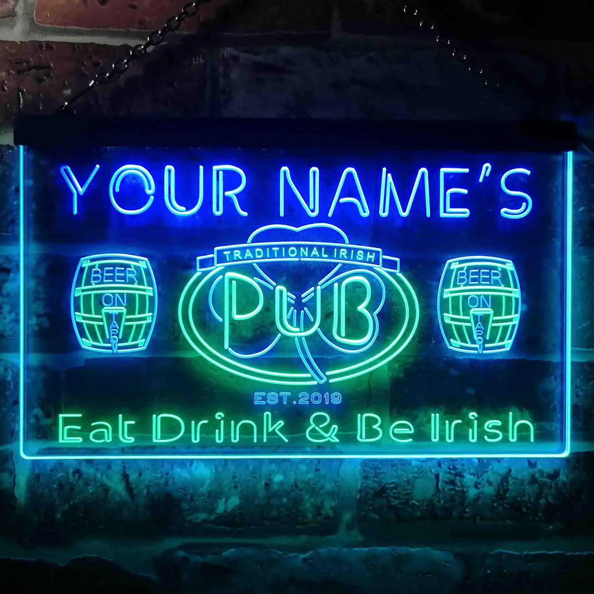 

Personalized Irish Pub Dual Color Led Neon Sign st6-pa1-tm