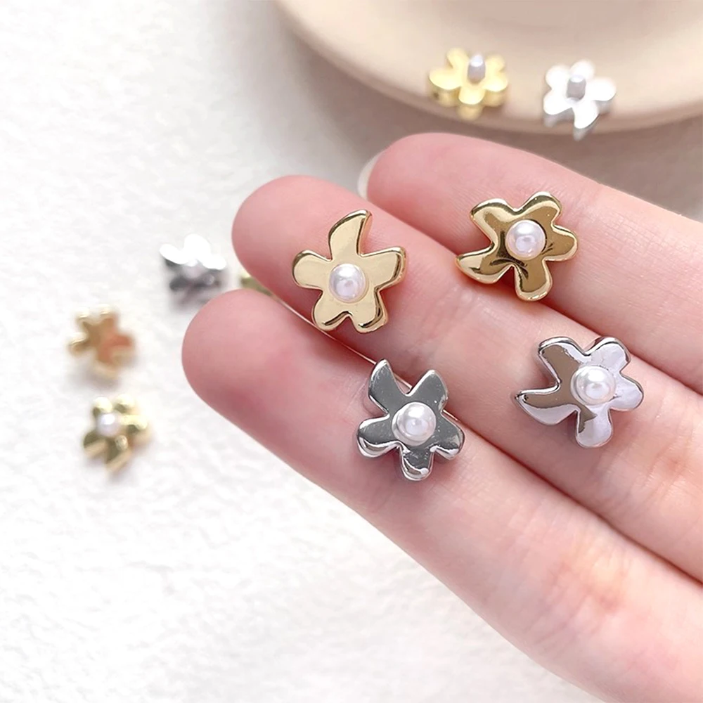 

6 шт., медные настоящие золотые поверхности, нерегулярные маленькие цветочные бусины, сделай сам, изготовление ювелирных изделий, ожерелье, браслет, аксессуары, материалы