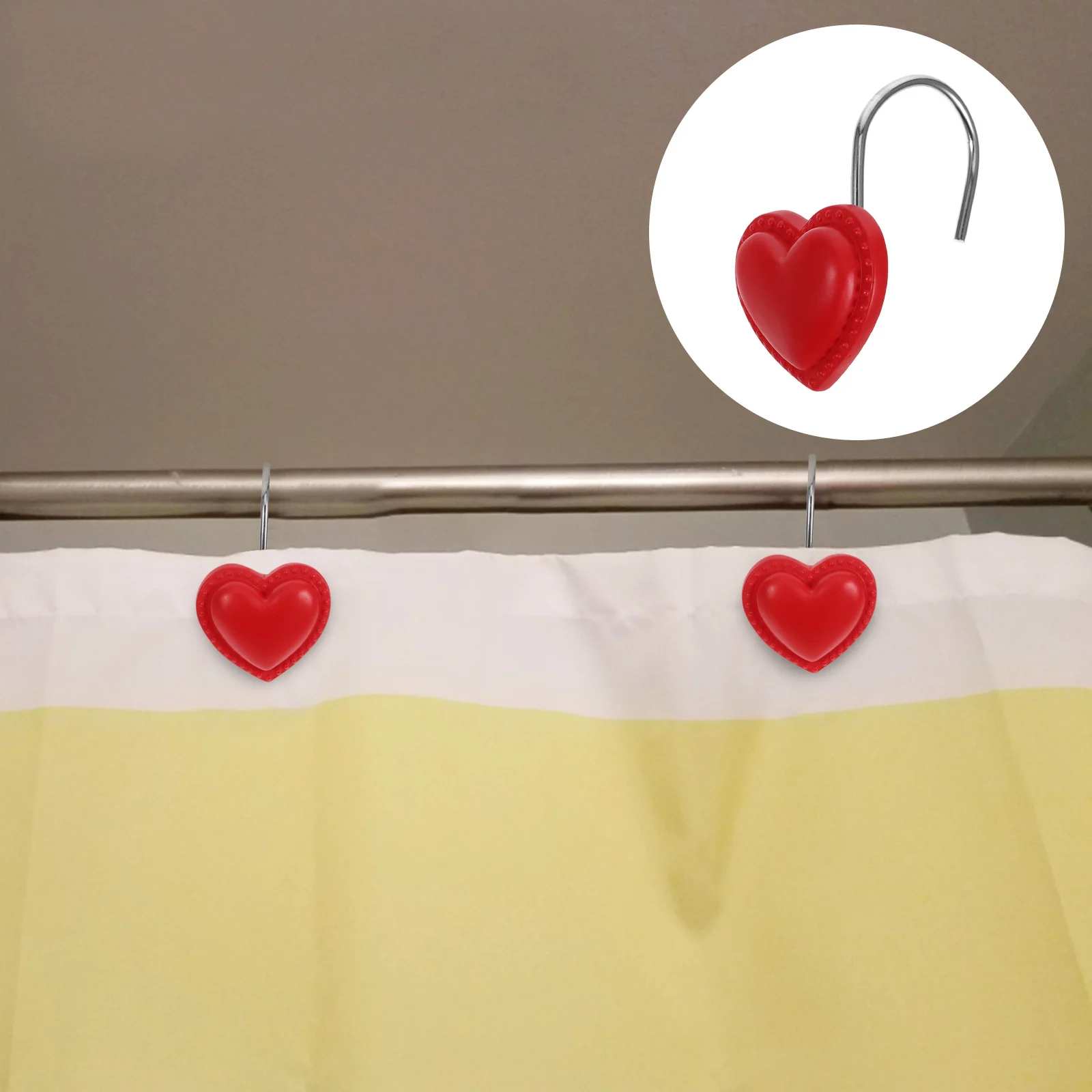 

12pcs Metal Shower Curtain Hooks Hangers Replacement Rings For Bathroom Bedroom Heavy Duty Lightweight Easy Clean Home
