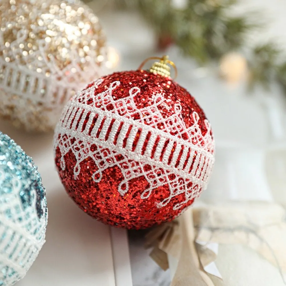 

New 8CM Christmas Ball Pendant Creative Plastic Xmas Tree Decor Shatterproof Gifts Painted Christmas Pendant Wedding Ornament