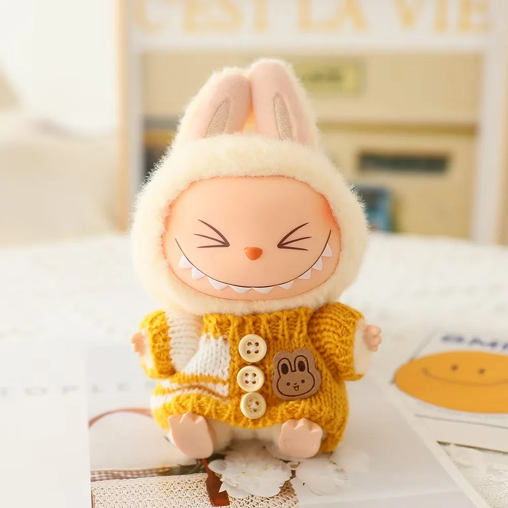 

Для 15-17 см Labubu v1/v2/v3 одежда наряд Labubu сидячая вечеринка свитер сумка медведь этикетка шарф шляпа аксессуары для кукол