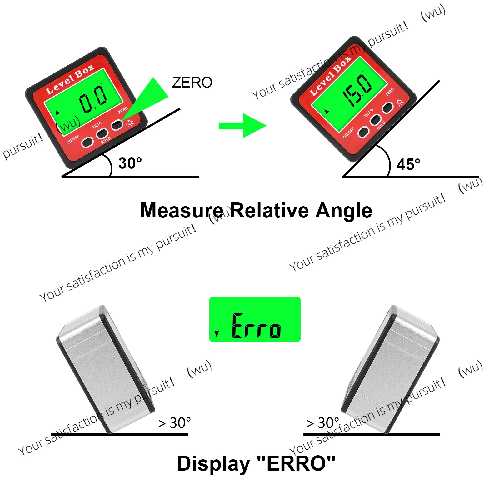 Digital Goniometer Electronic 3 In 1 Bubble Level Box Woodworking Tools Electronic Angle Ruler Backlight Protractor Inclinometer
