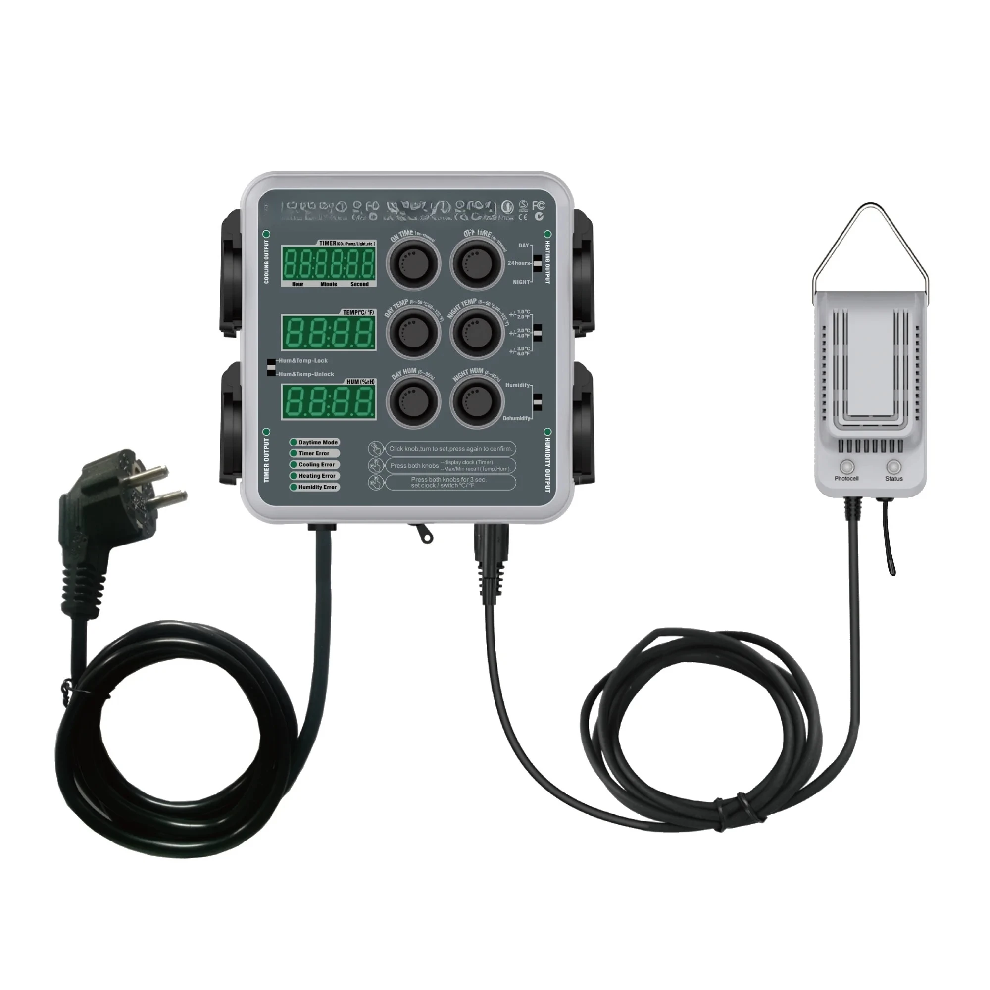 Greenhouse Hydroponics Climate Controller Grow Room Temperature/humidity/recycle