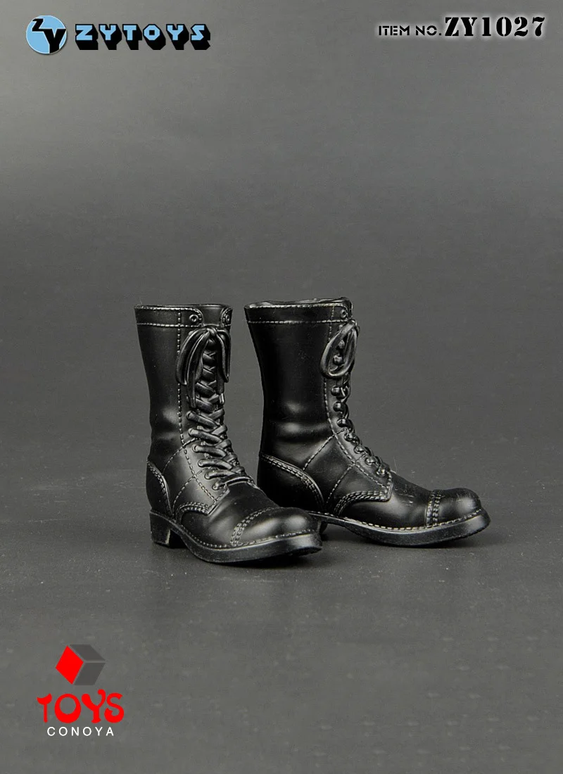 ZY1027 Buty bojowe M42 amerykańskiej armii w skali 1/6, wysokie, ażurowe, model pasujący do figurek żołnierzy męskich o wysokości 12 cali.