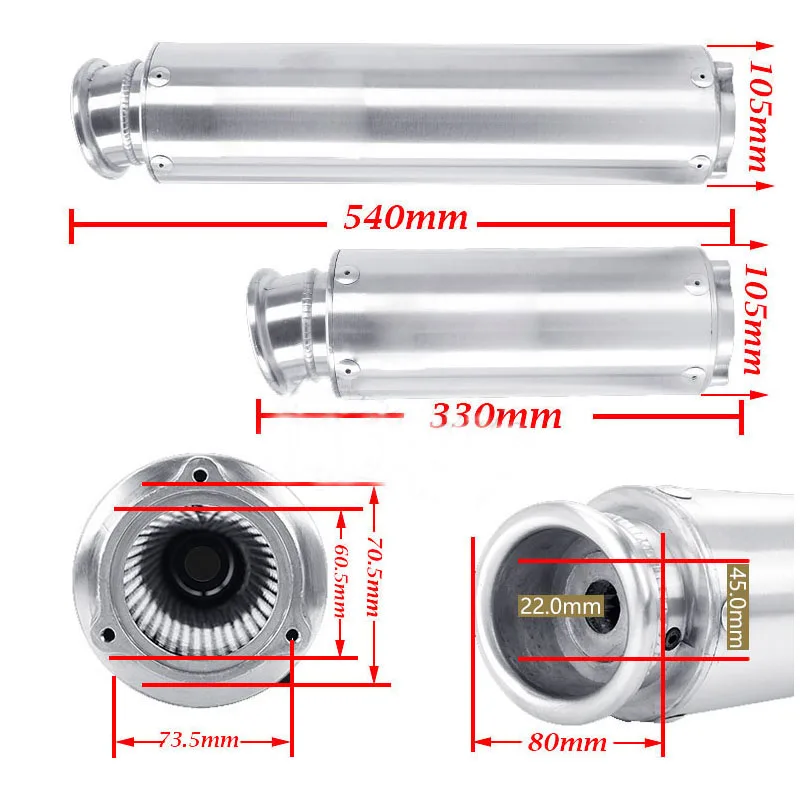 Wholesale Price Universal Motorcycle Exhaust Pipe Muffler Escape Moto For CB500X GSXR ZX6R ZX10R CB400 CB500F view 2