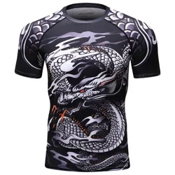 Men Compression Shirt MMA Short Sleeve T Shirts Gym Fitness 3D Printed Female Ladies Quick Dry Fit Tight Sport Running Tee Tops