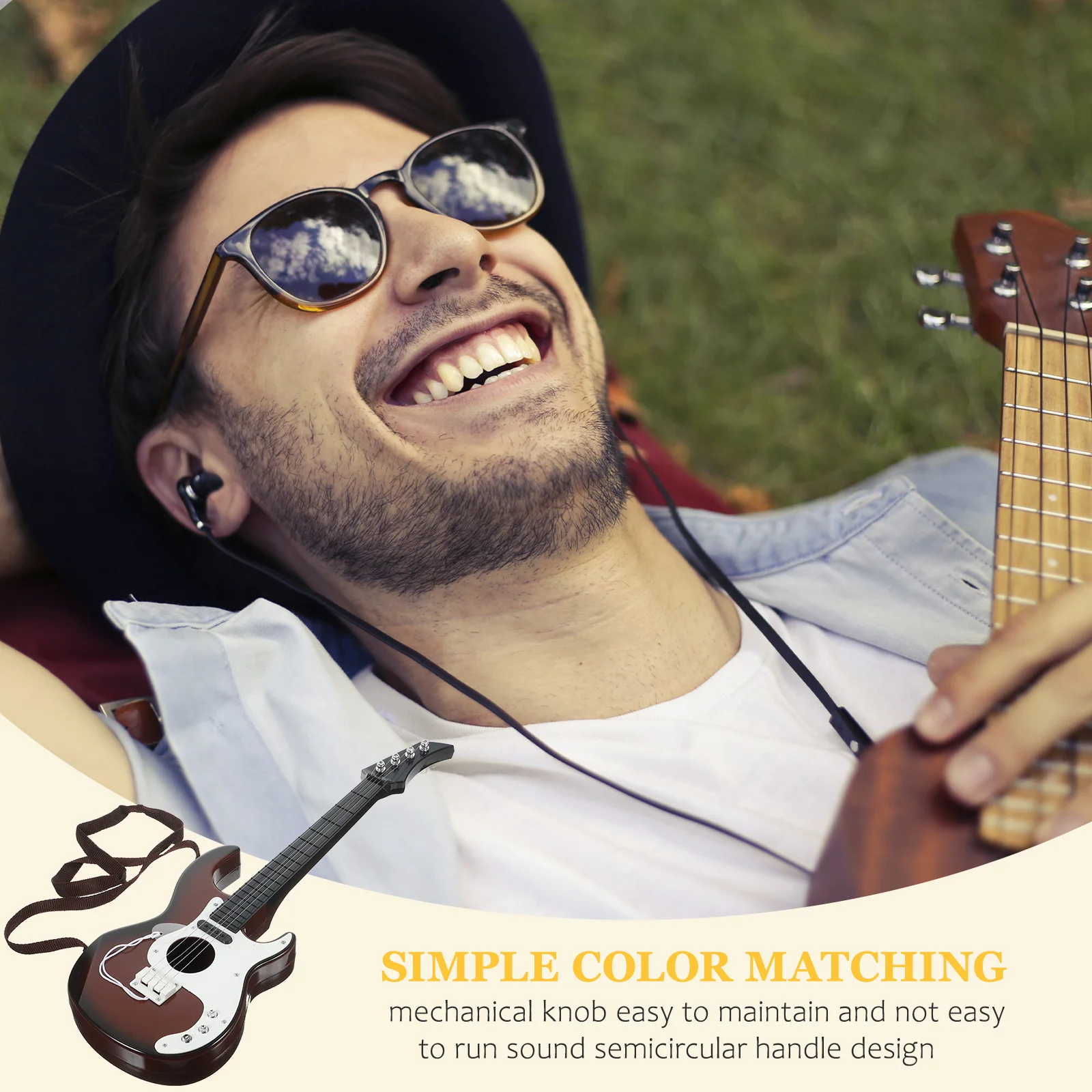 

4 Stringed Educational Musical Instrument Guitar for Kids Bright Colors Creative Design Children Guitar Musical Play Toy