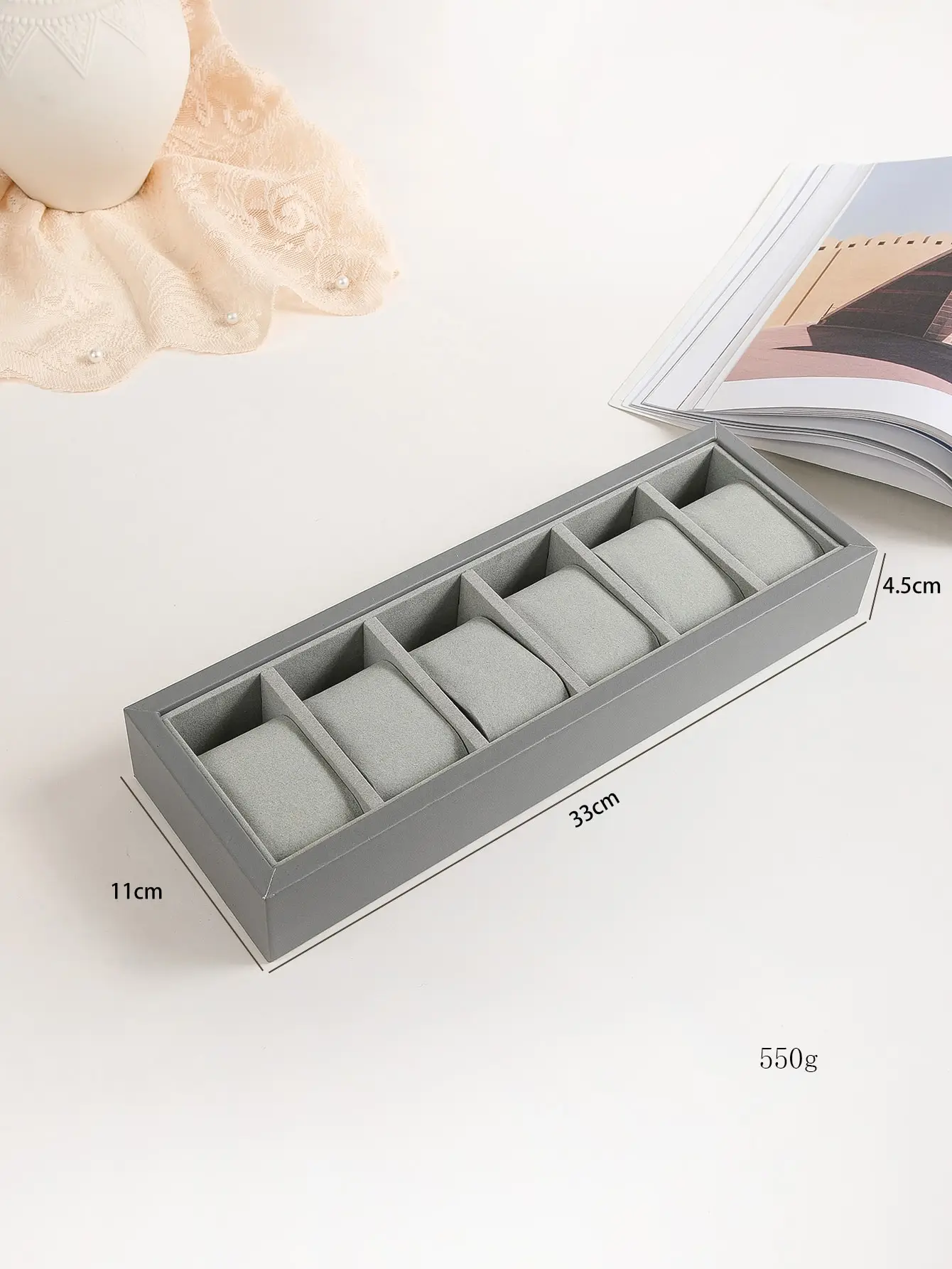 6 Slots Watch Storage Display Box Wristwatch Organizer Display Tray Watches Holder With Pillows Gift Cases