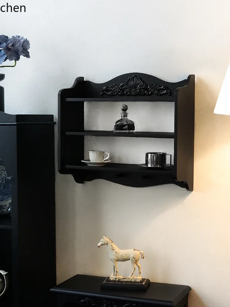 DSAWall Cabinet Vintage Wall Cabinet Restaurant Decoration Coffee Cup Holder Wall-mounted Storage Rack