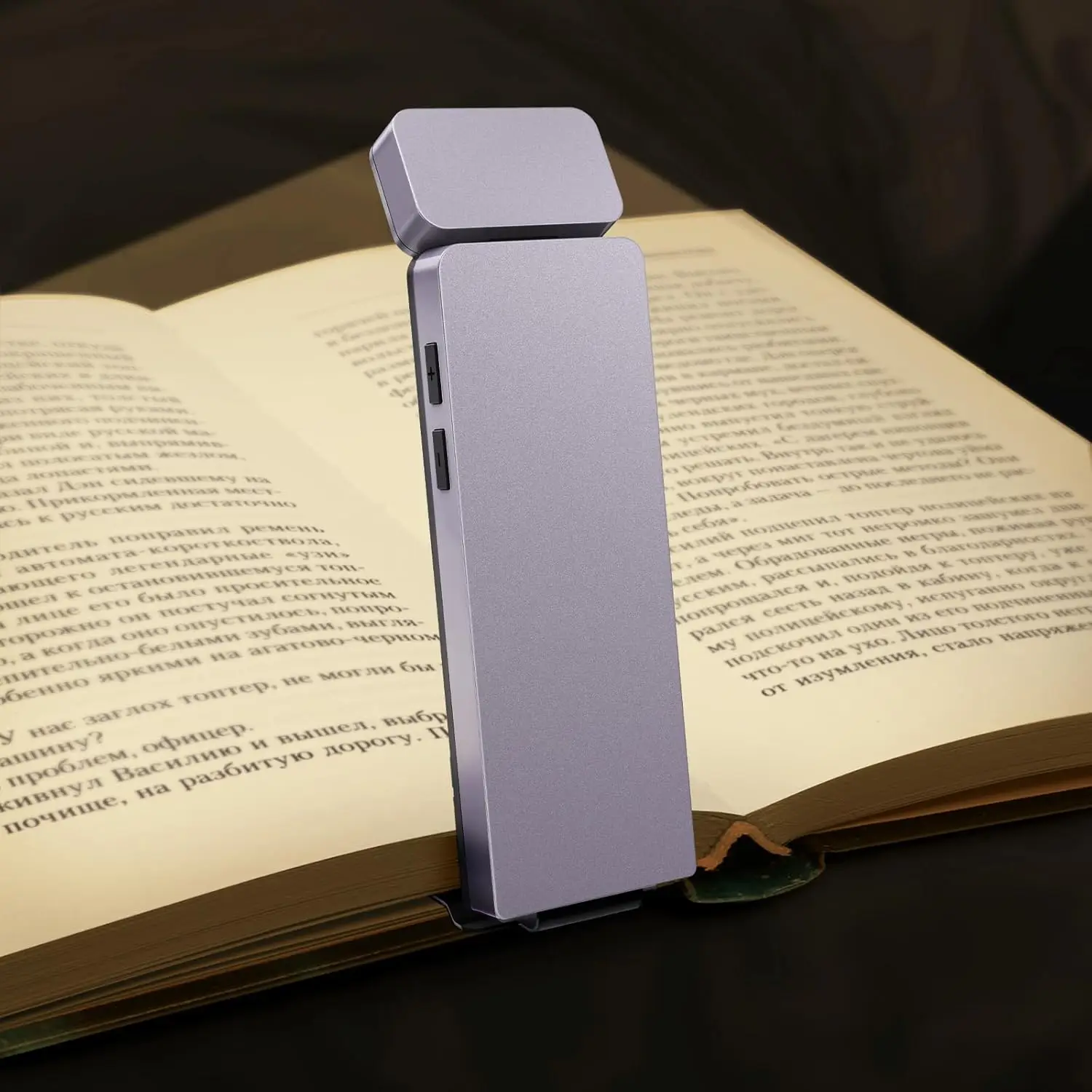 NONE LED wiederaufladbares Clip-On-Buchlicht, 3 Farben, 5 Helligkeiten, Bett-Lese-Nachtlicht, Augenschutz, Lesezeichen-Lampe, Mini-Buchlampe 4