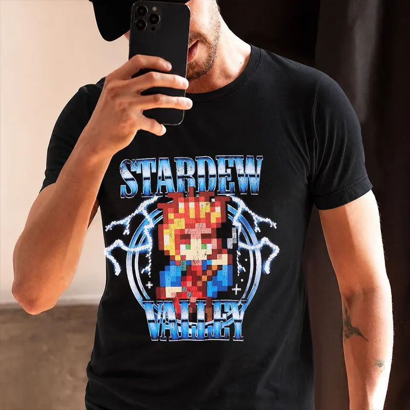 Stardew Valley Sam Boyfriend Fit Cute Cartoon RPG Video game Gift T Shirt for Gamer Short sleeve Graphic Clothes All Size Tops