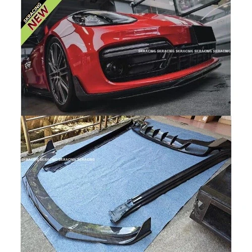 Kits de carrocería de fibra de carbono Real, faldón lateral delantero y trasero para Porsche Panamera 971, 2017-2019