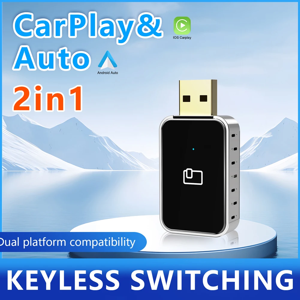 

CarAiBOX Wireless CarPlay Adapter Wireless CarPlay Android Auto Adapter BT WiFi 2 In 1 AI Box Adapter CarPlay Android Auto Cars