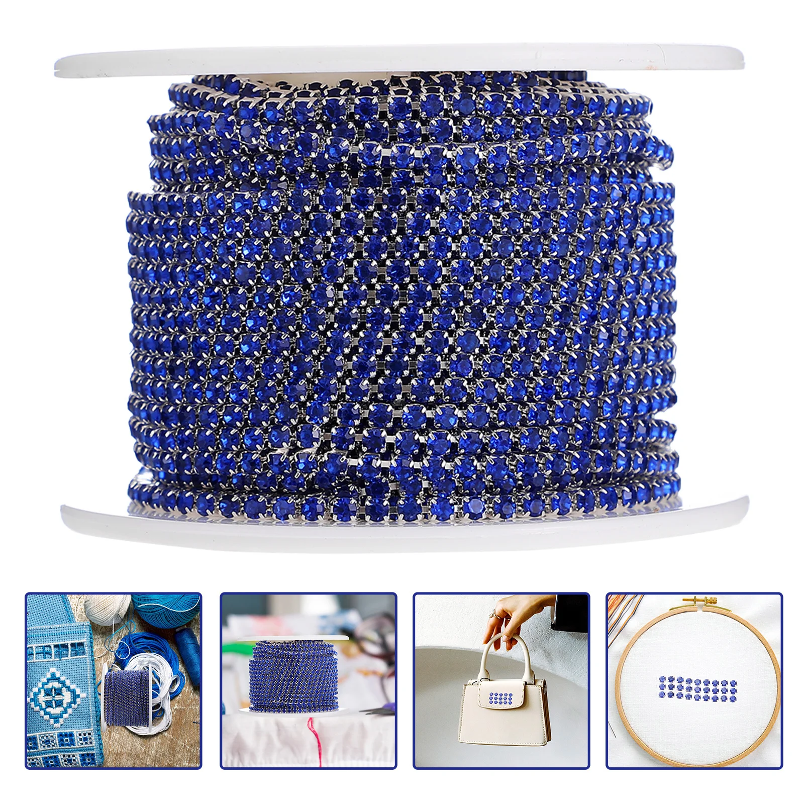 

1 Roll Water Drill Rhinestone Chain Exquisite Claw Trimming Decorative Rhinestone Close Chain DIY Jewelry Craft Cross Stitch