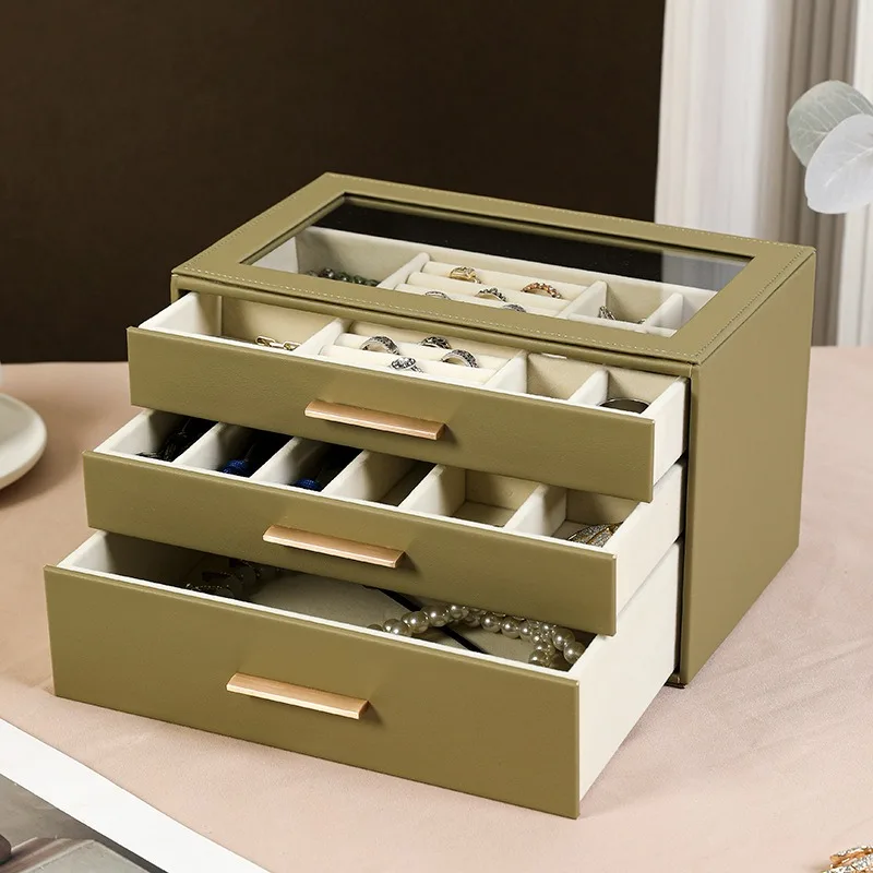 Jewelry box exquisite high-end large-capacity jewelry necklace storage box anti-oxidation birthday gift