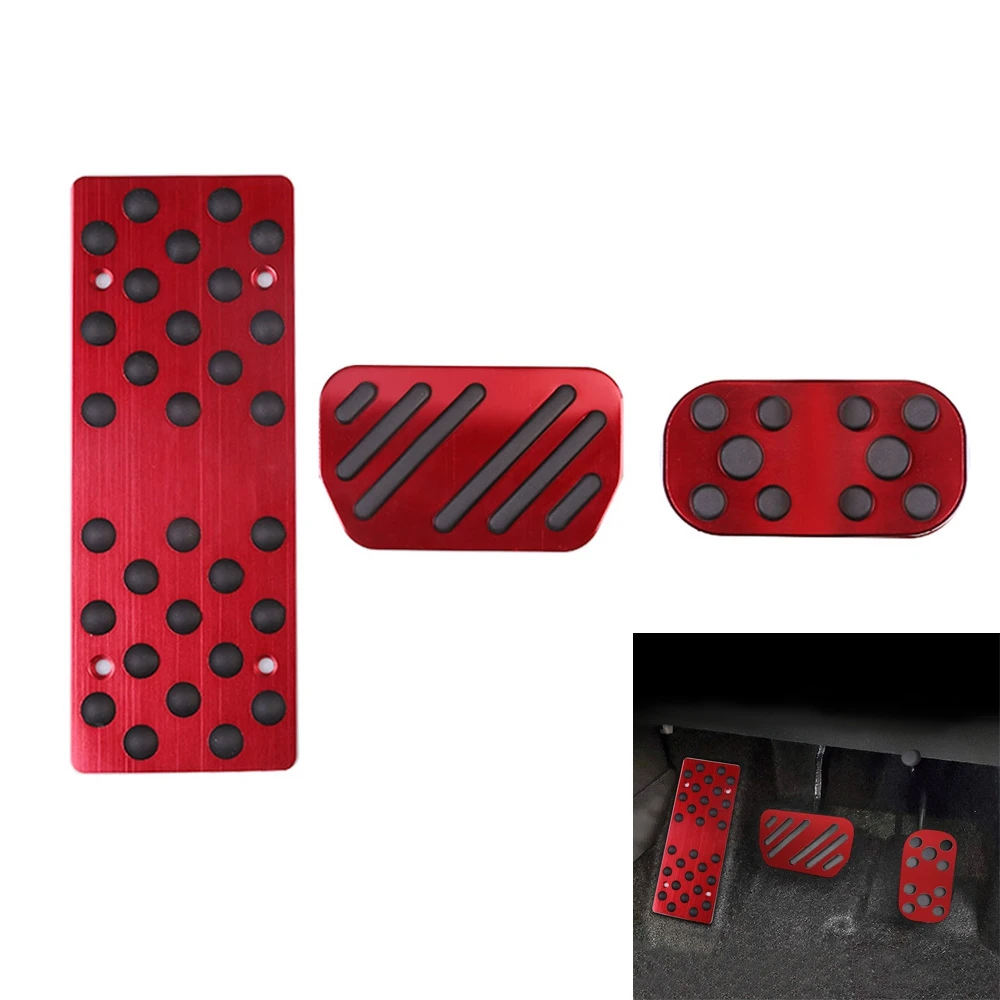 Aluminum Alloy Foot Pedal for Toyota Raize 2020-2022 Accelerator Gas Fuel Brake Pedal Rest Pedal Pads Mats Cover Red