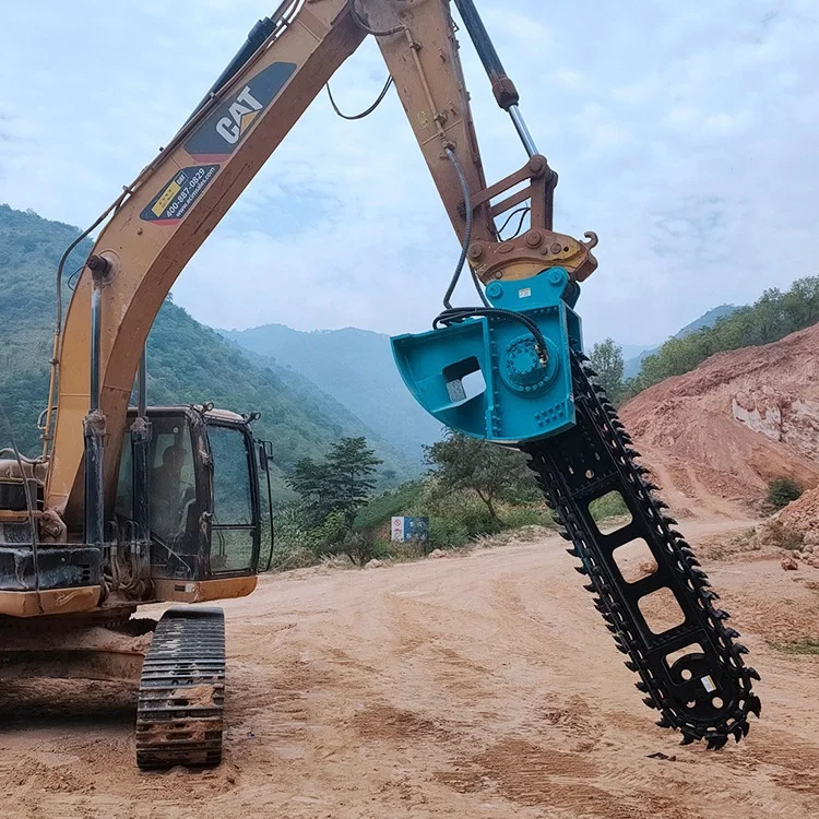Excavator Attachment Trencher Machine Chain Trencher Excavator Trencher for Optical Cable Ditching