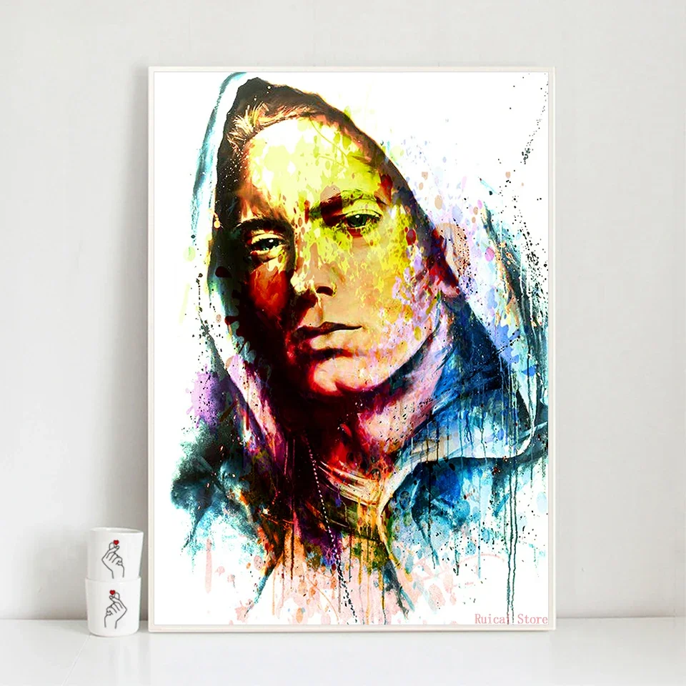 Eminem Poster Hip Hop Rapper Singer Wall Sticker Picture Posters Canvas Art Home Decor Gift