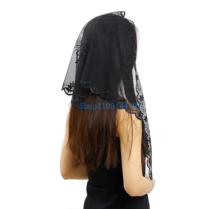 

98km Women Lace Traditional Mass Trianglular Mantilla Veils Latin Mass Chapel Veils Catholic Mass Church Veils Embroidery