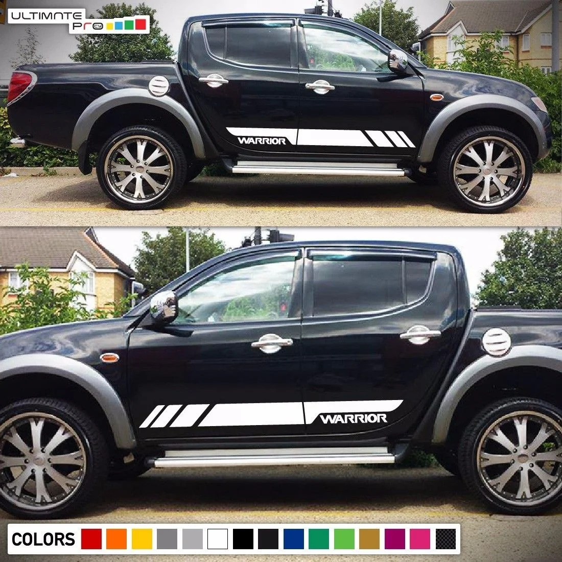 For 1Set/2Pcs Decal Sticker Graphic Stripe Kit  Mitsubishi L200 Triton 2005 -2017 Door Trim Car Styling