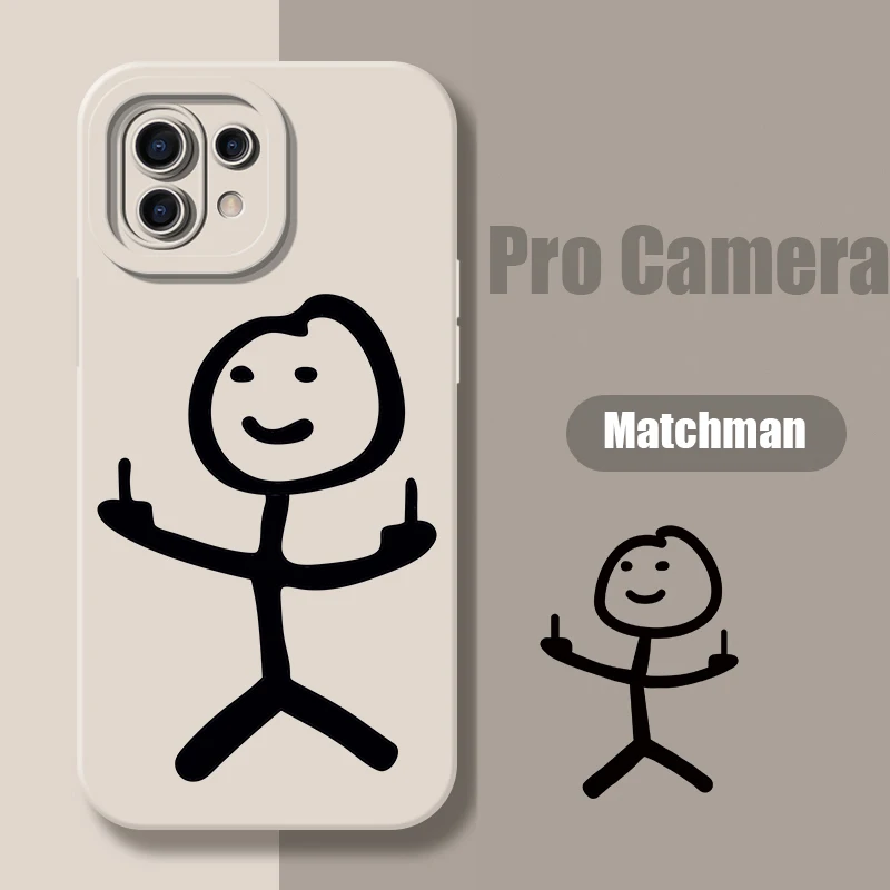 Cartoon Matchman Phone Case For Xiaomi Note 12 5G 12Pro 5G Global Cases Soft TPU Liquid Silicone Back Covers For Note 12 5G