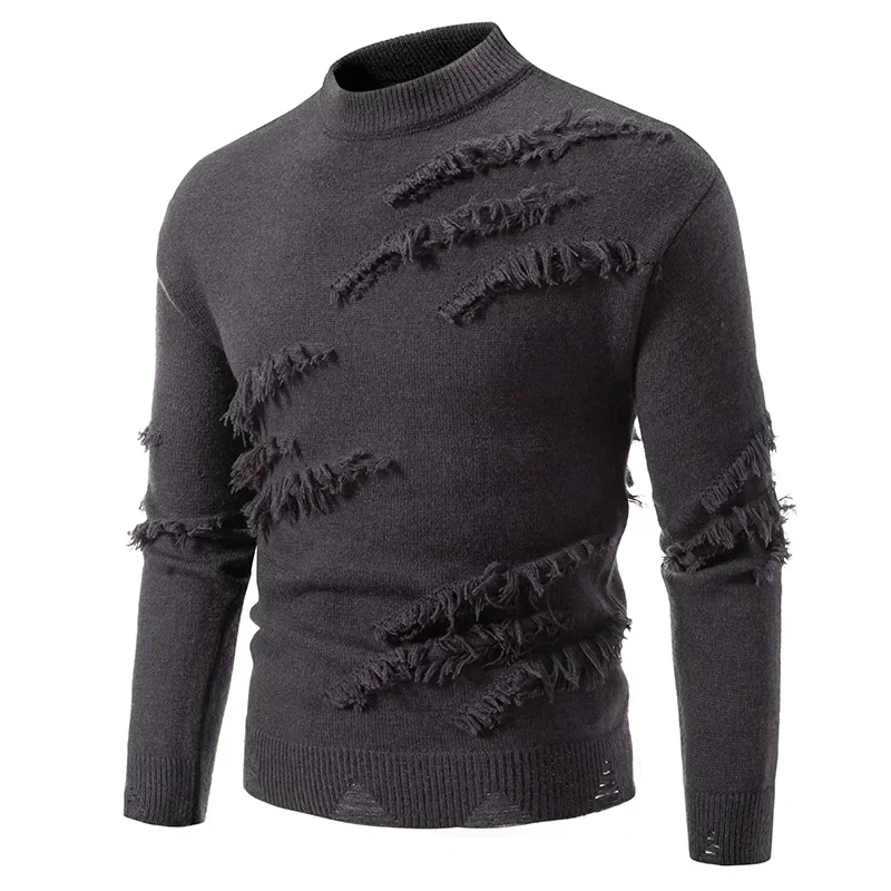 Neue männer Gestrickte Pullover Herbst und Winter Casual Warme Pullover Stricken Löcher Persönlichkeit Trends Tops