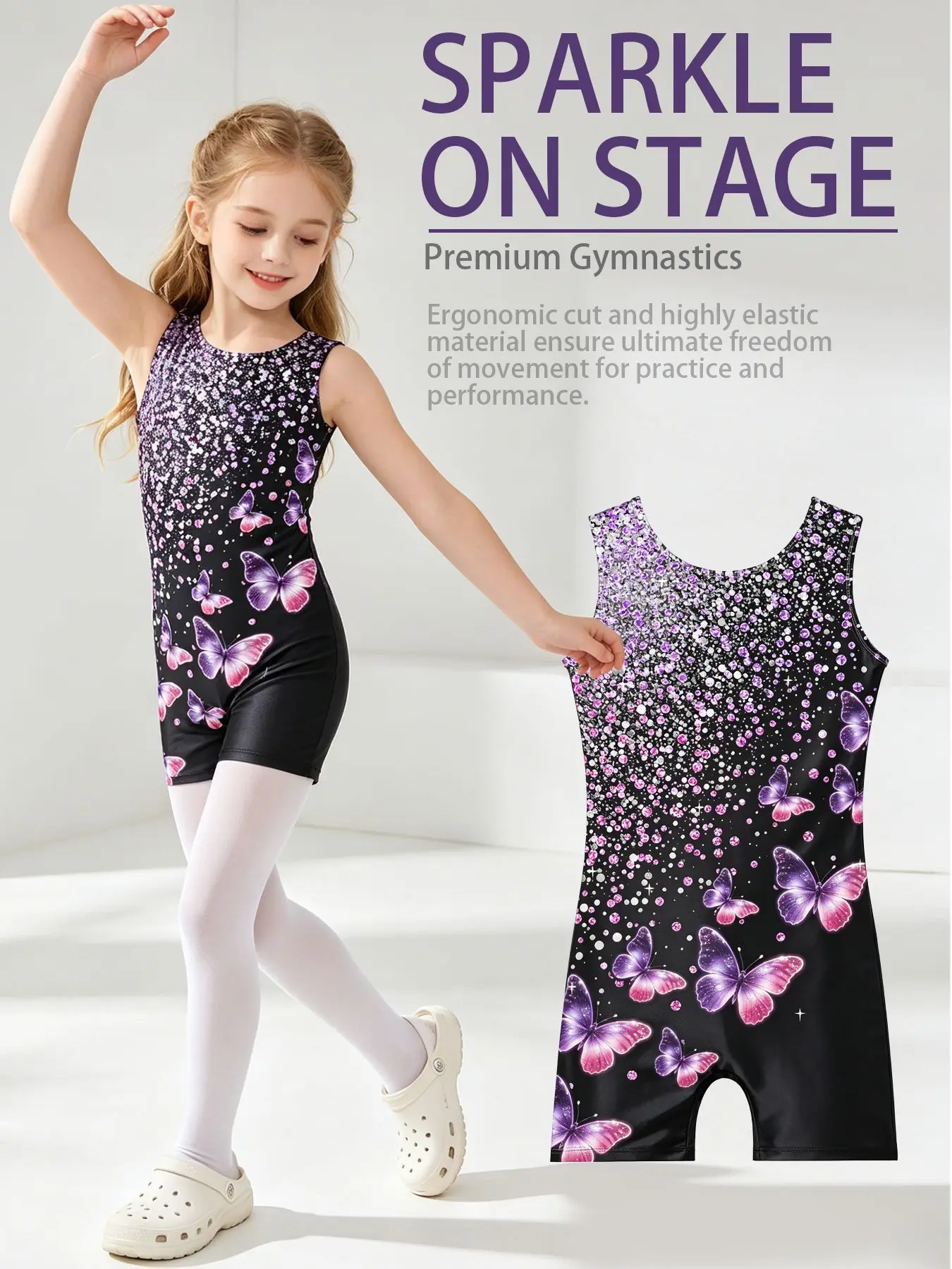 Gymnastics Suit For Girls Star Printed Suit Quick-drying High-elastic