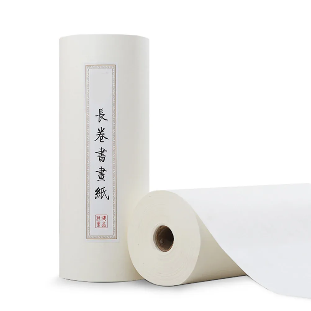 Chinese Art Paper Thickened Calligraphy Rice Paper 35Cm 100M Semi-Raw Semi-Cooked Suitable for Painting Calligraphy Sumi Writing