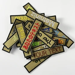 Personalized Patches,Embroidered Military Tactical Badge Stripes,Iron On Or Hook backing,Tan color background