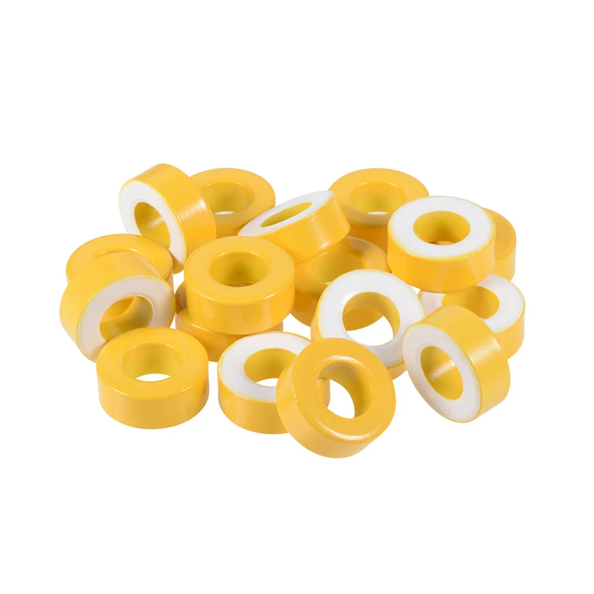 17 Pieces of Iron Powder Core Yellow and White Ring Ferrite Core Iron Powder Ring Core