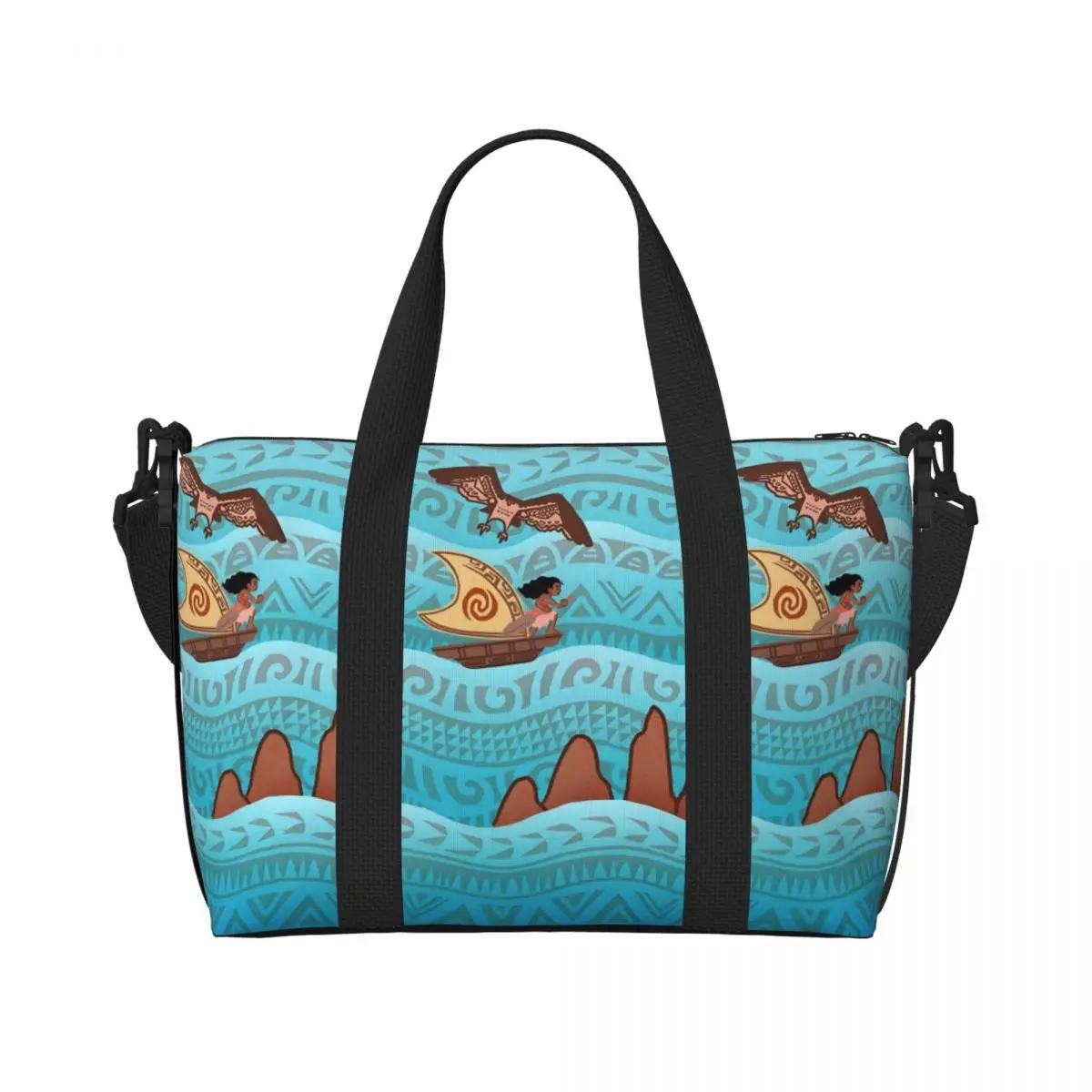 

Женская пляжная большая сумка Moana на заказ, очень большая сумка для спортзала, дорожные сумки для покупок из фильма приключений