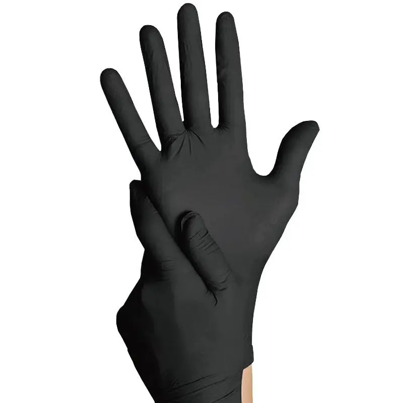 Luvas descartáveis de nitrilo preto, 50/20 peças, sem látex, à prova d'água, duráveis, adequadas