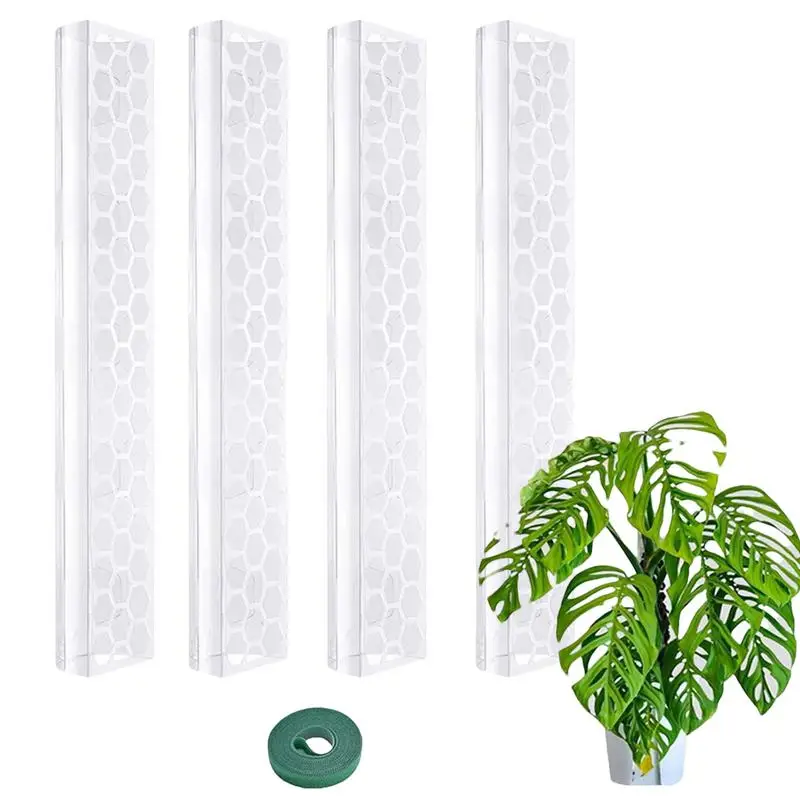 Plant Poles For Monstera Stackable 17 Inches Plant Moss Pole Indoor Climbing Plant Stand Transparent Monstera Plant Support For